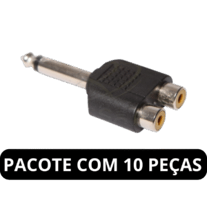 ADAPTADOR 2 JACK RCA P/ P10 MONO