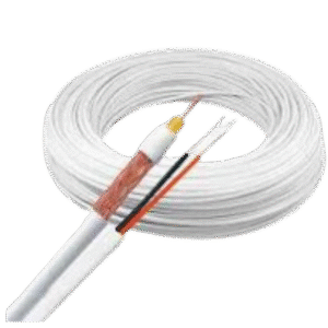 CABO RG 58-85% 4MM CAMERA BRANCO 2X22AWG C/ 100M.